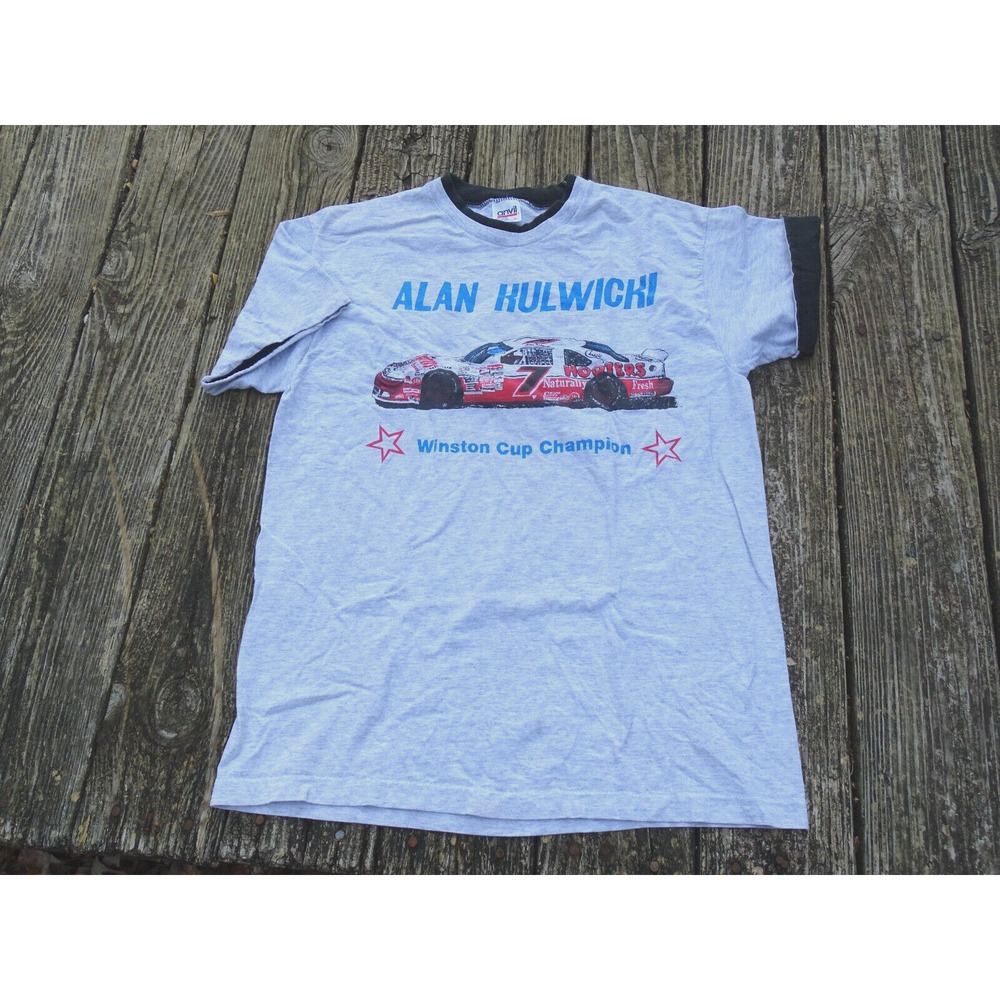 Rare VTG Single Stitch Nascar ALAN KULWICK Winston Cup Champ Double Collar Cuff